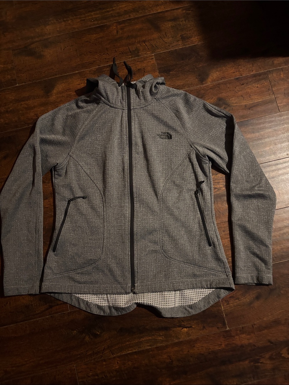 EUC-The North Face Women's Heather Gray Hooded Zip Jacket